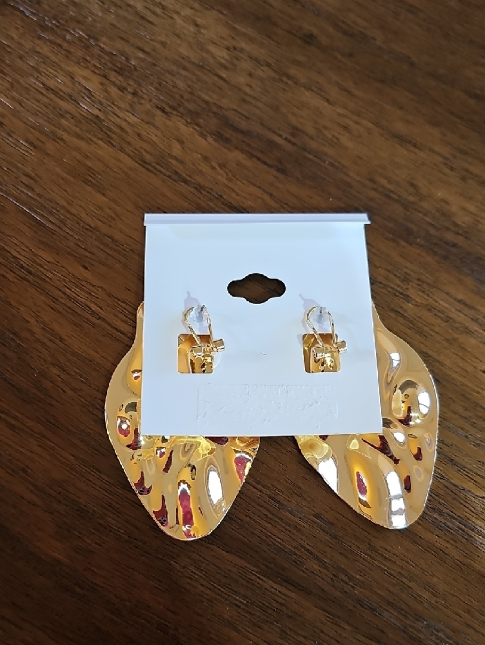 Natasha Couture Gold-Tone Organic Wave Dangle CLIP ON Earrings N2 - Picture 3 of 4